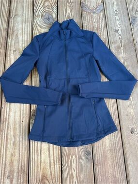 Sweaty Betty Power Boost Workout Zip Up Jacket Oxford Blue XXS